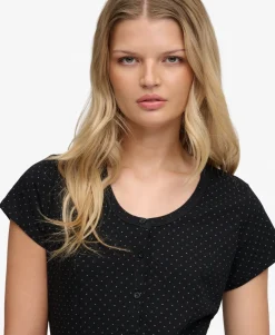 Button Through Short Sleeve Mini Dress