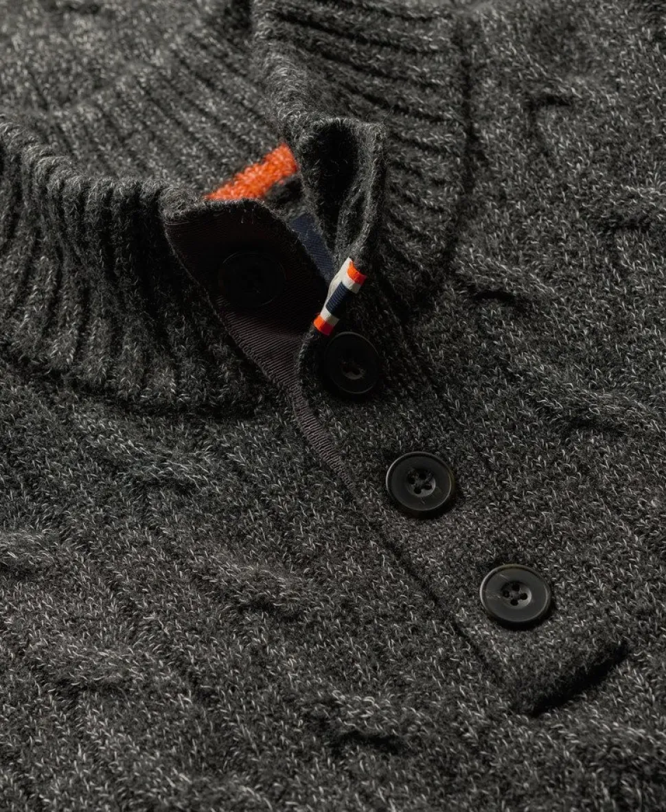 Cable Button Neck Jumper