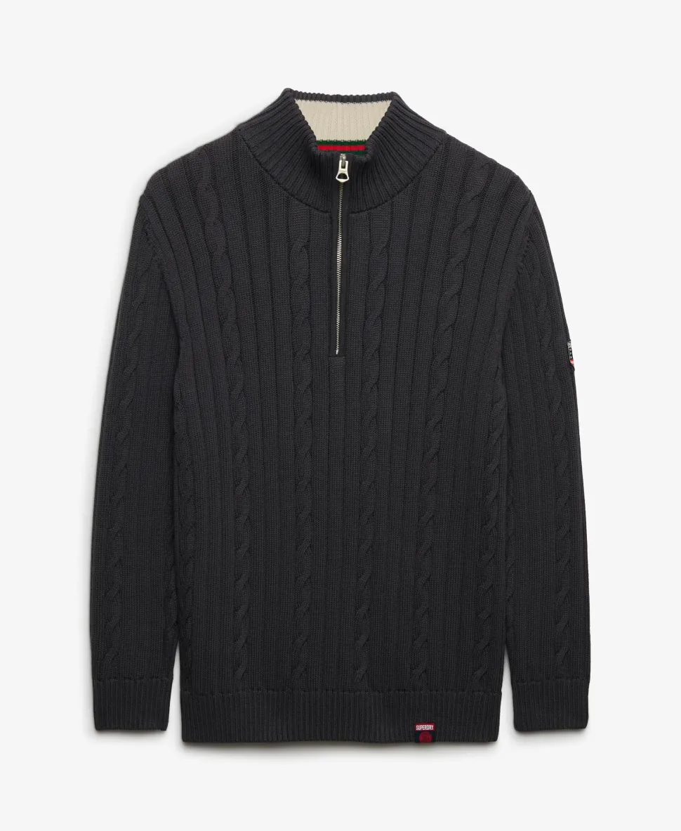Cable Half Zip Knit