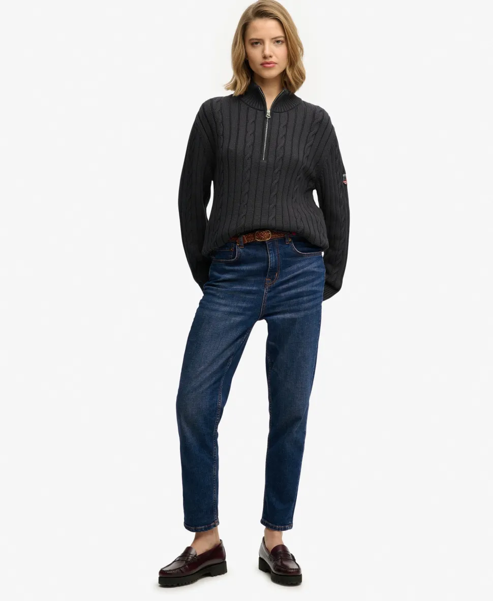 Cable Half Zip Knit