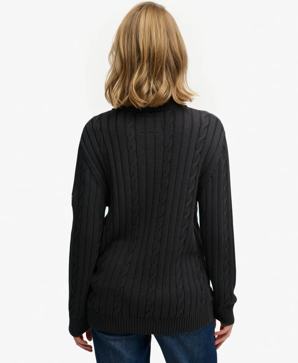 Cable Half Zip Knit
