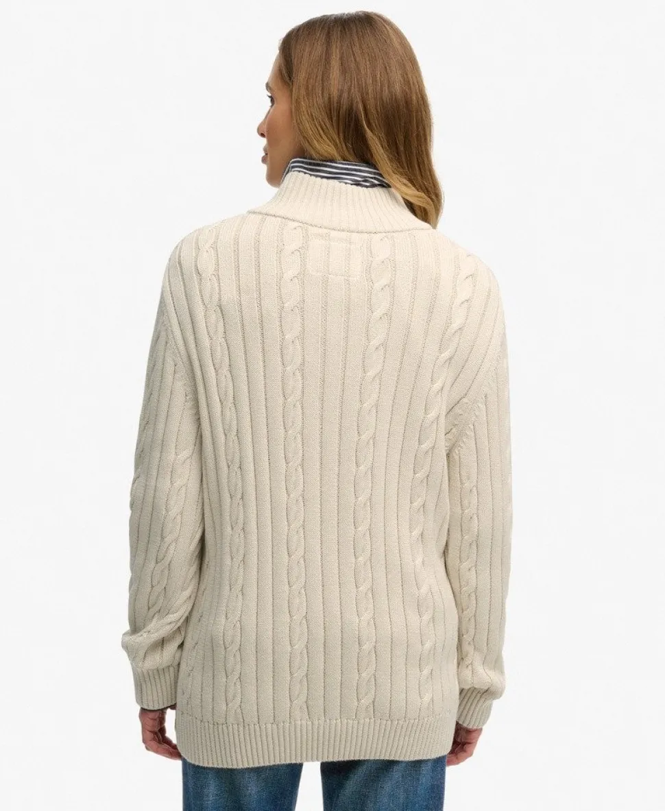 Cable Half Zip Knit