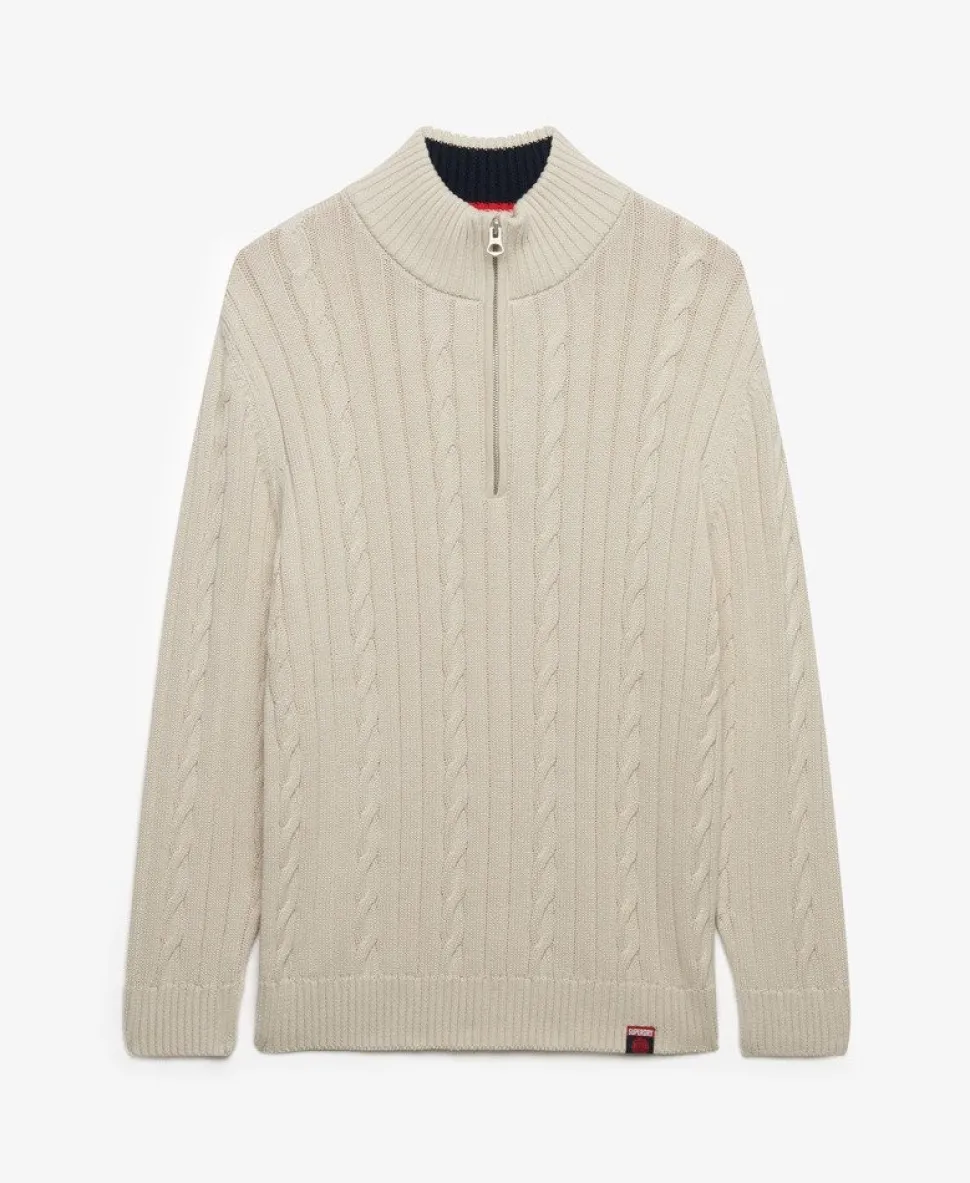 Cable Half Zip Knit