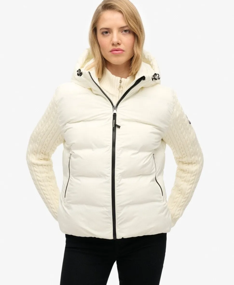 Cable Knit Sleeve Hybrid Jacket