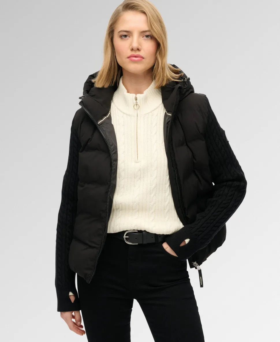 Cable Knit Sleeve Hybrid Jacket