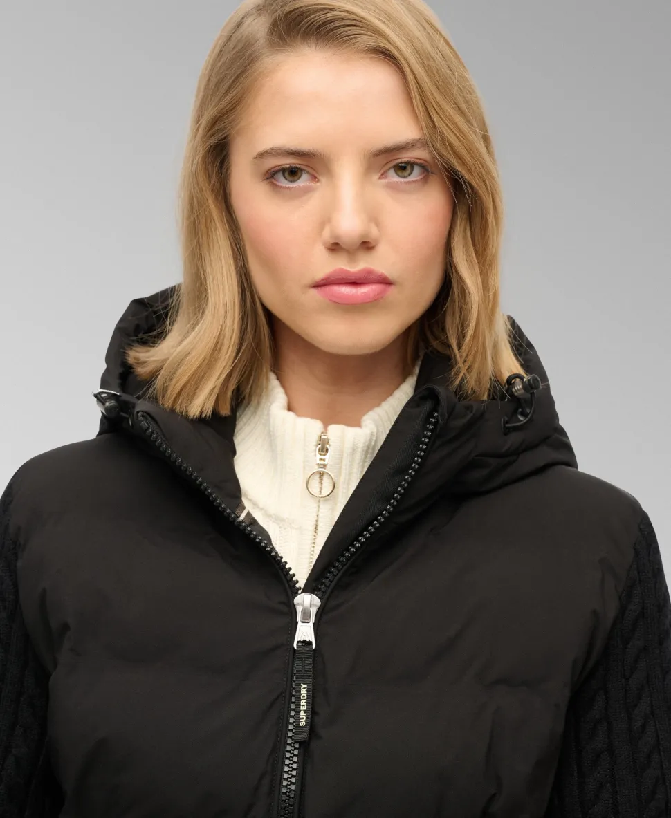 Cable Knit Sleeve Hybrid Jacket
