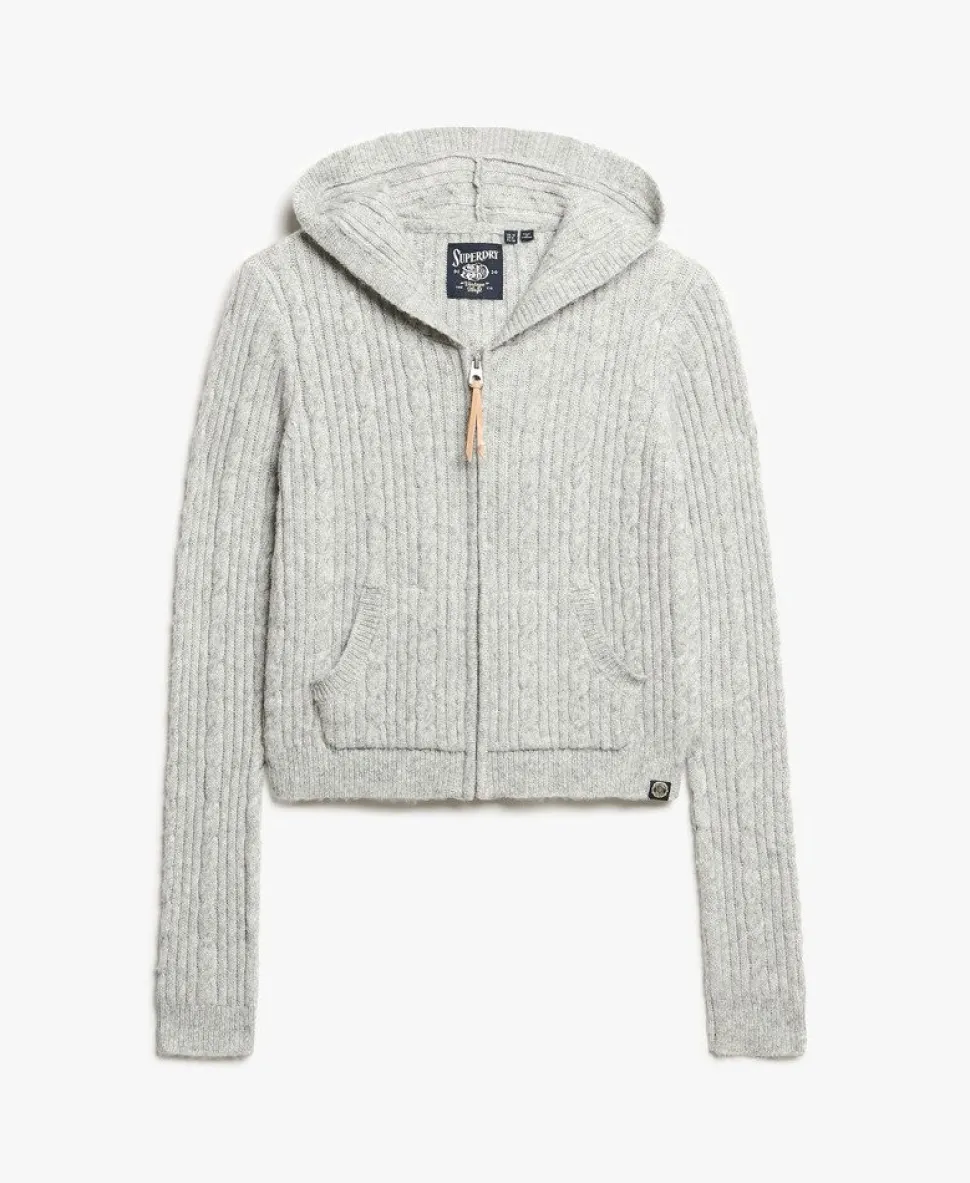 Cable Knit Zip Up Jumper