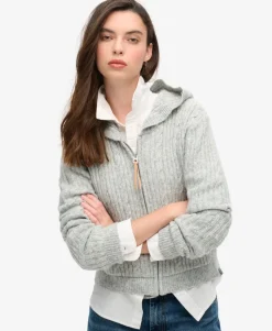 Cable Knit Zip Up Jumper