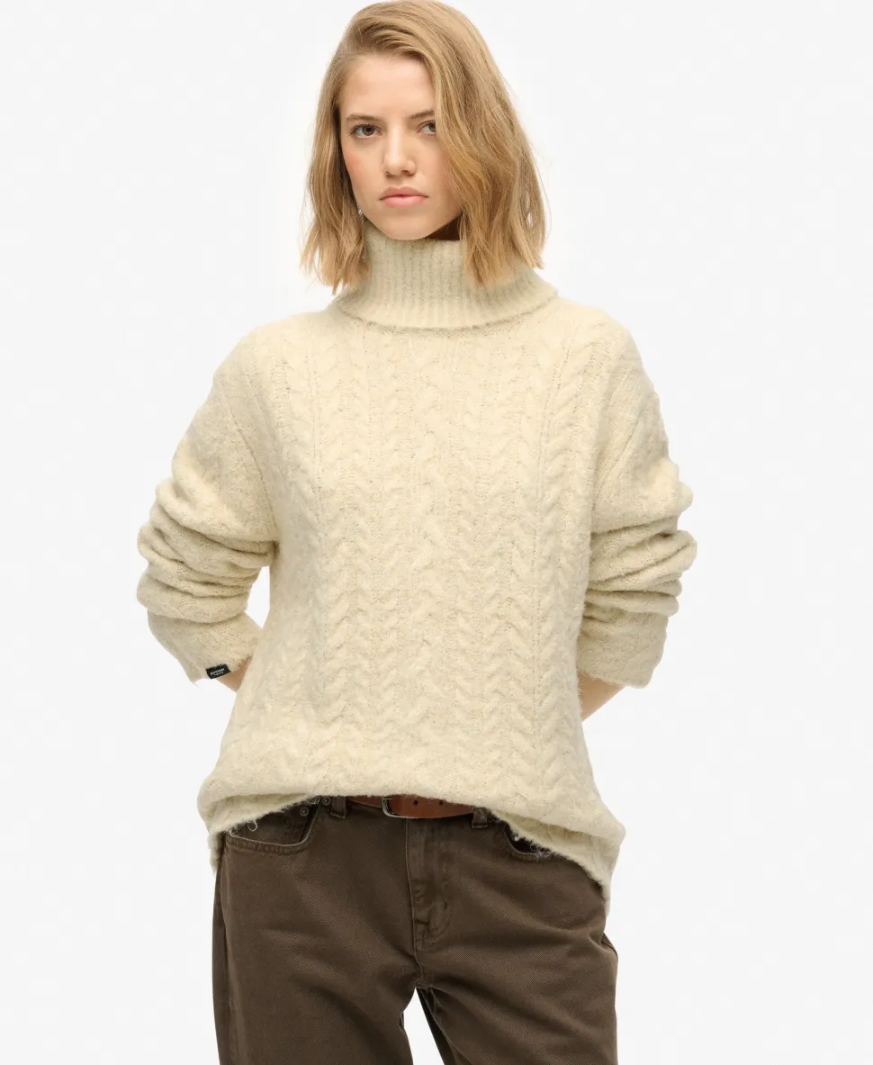 Cable Roll Neck Jumper