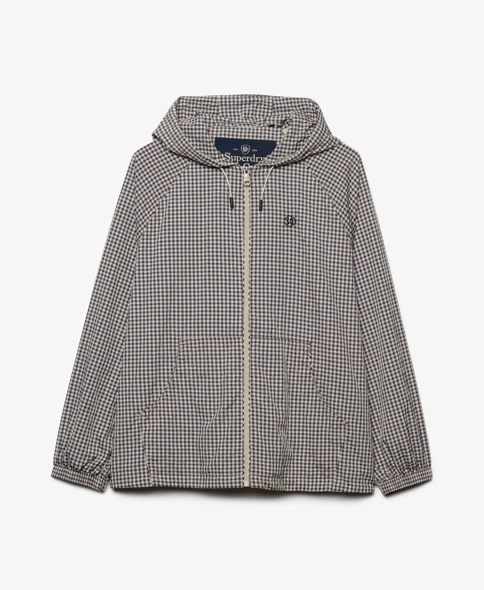 Checked Raglan Windbreaker Jacket