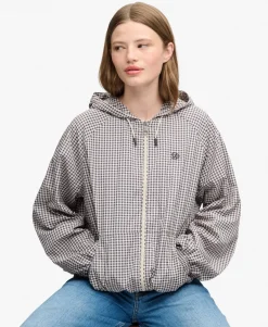 Checked Raglan Windbreaker Jacket