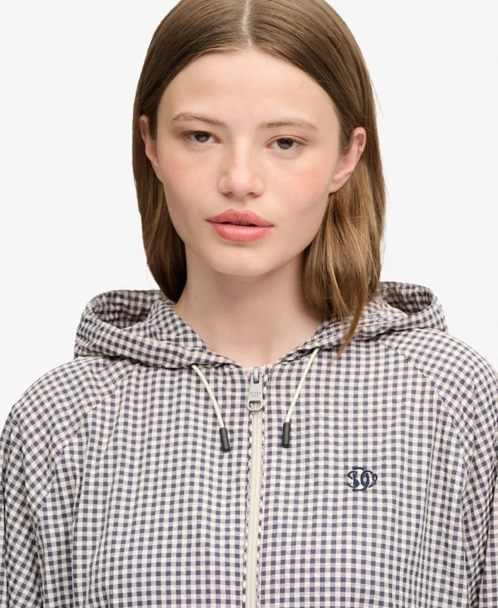 Checked Raglan Windbreaker Jacket