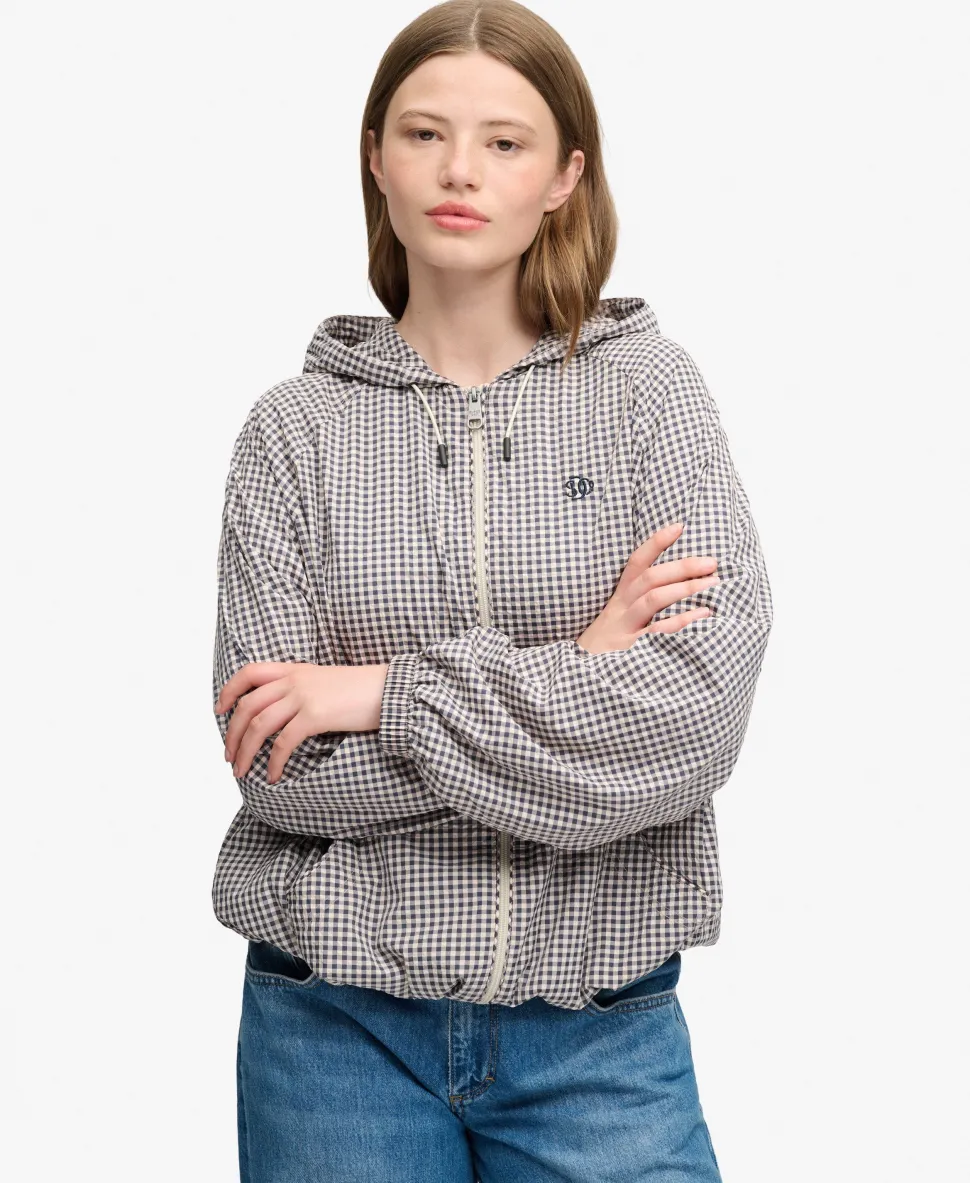 Checked Raglan Windbreaker Jacket