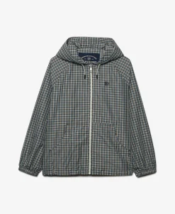 Checked Raglan Windbreaker Jacket