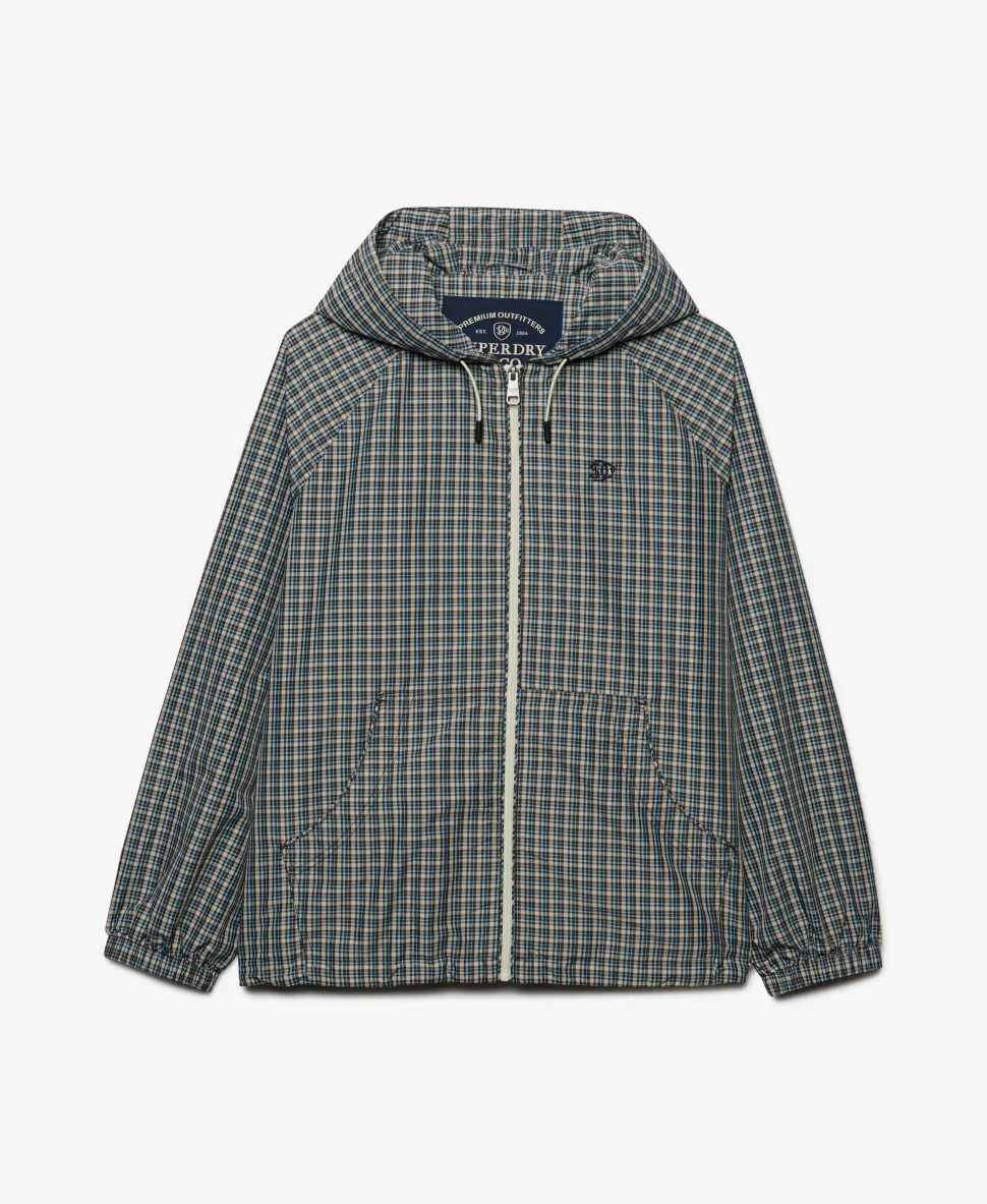 Checked Raglan Windbreaker Jacket