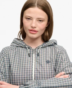 Checked Raglan Windbreaker Jacket