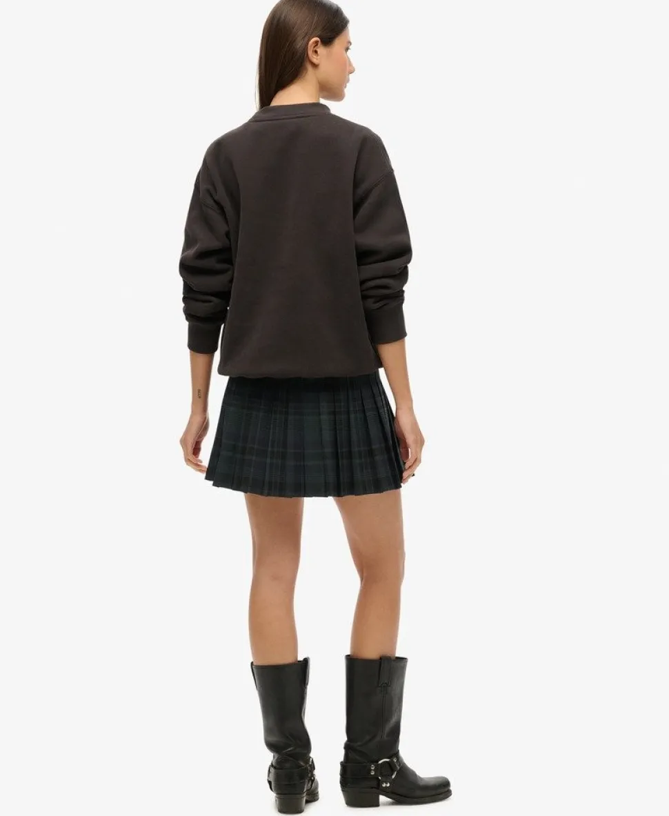 Check Pleated Mini Skirt