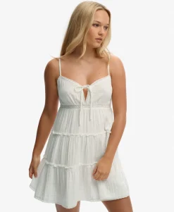 Cheesecloth Tiered Mini Dress