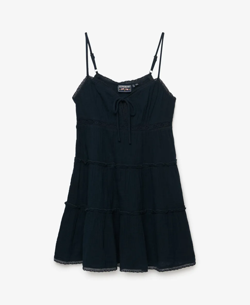 Cheesecloth Tiered Mini Dress