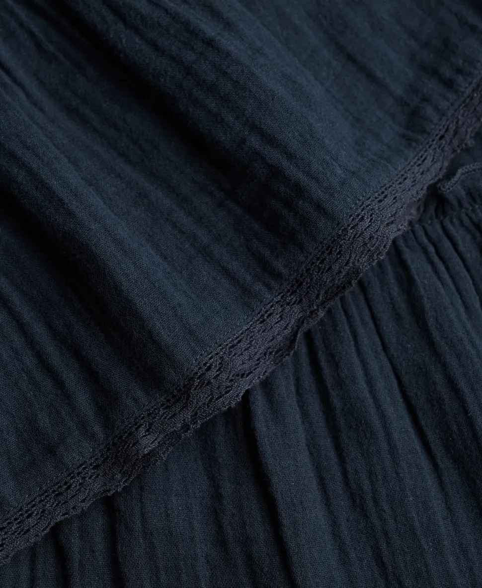 Cheesecloth Tiered Mini Dress
