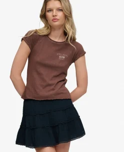 Cheesecloth Tiered Mini Skirt