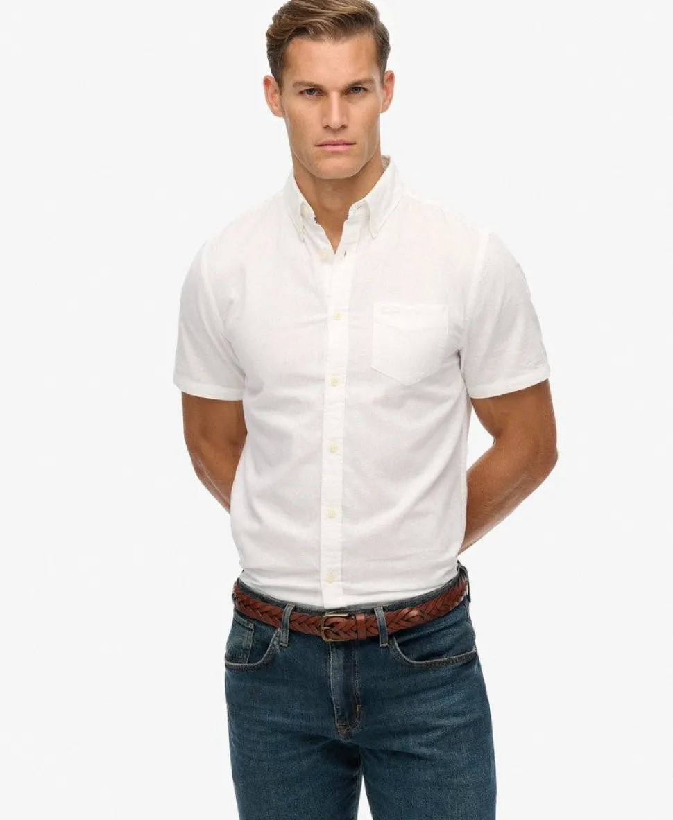 City Cotton Linen Short Sleeve Shirt