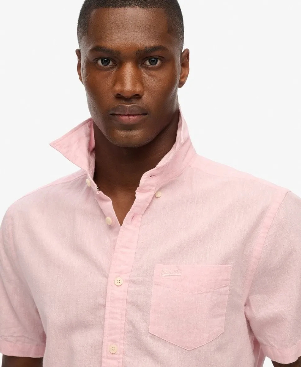 City Cotton Linen Short Sleeve Shirt