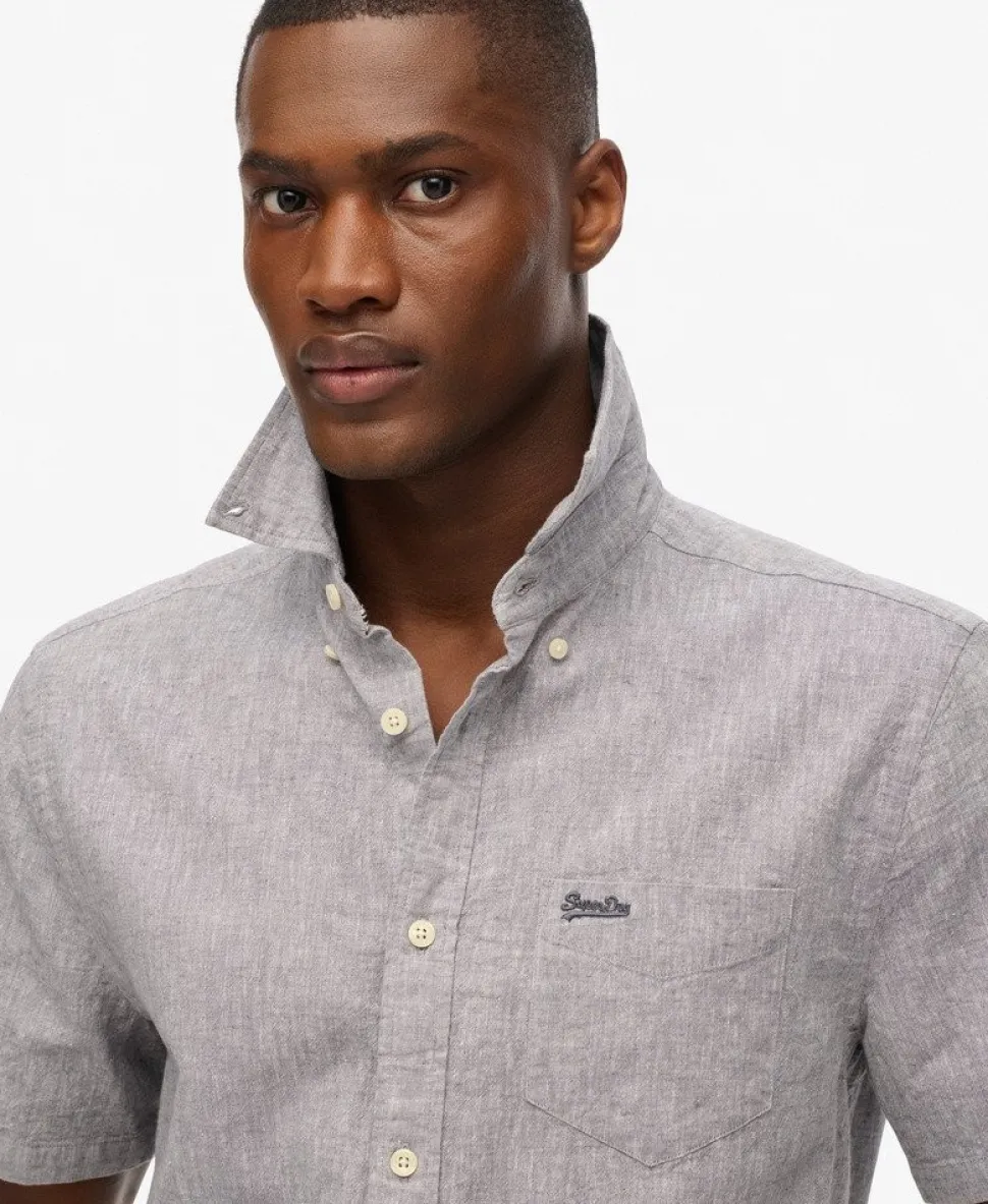 City Cotton Linen Short Sleeve Shirt