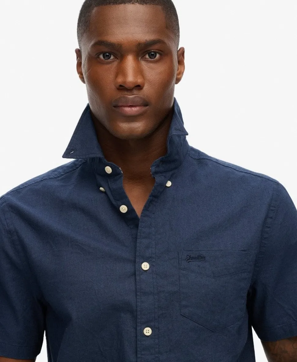 City Cotton Linen Short Sleeve Shirt