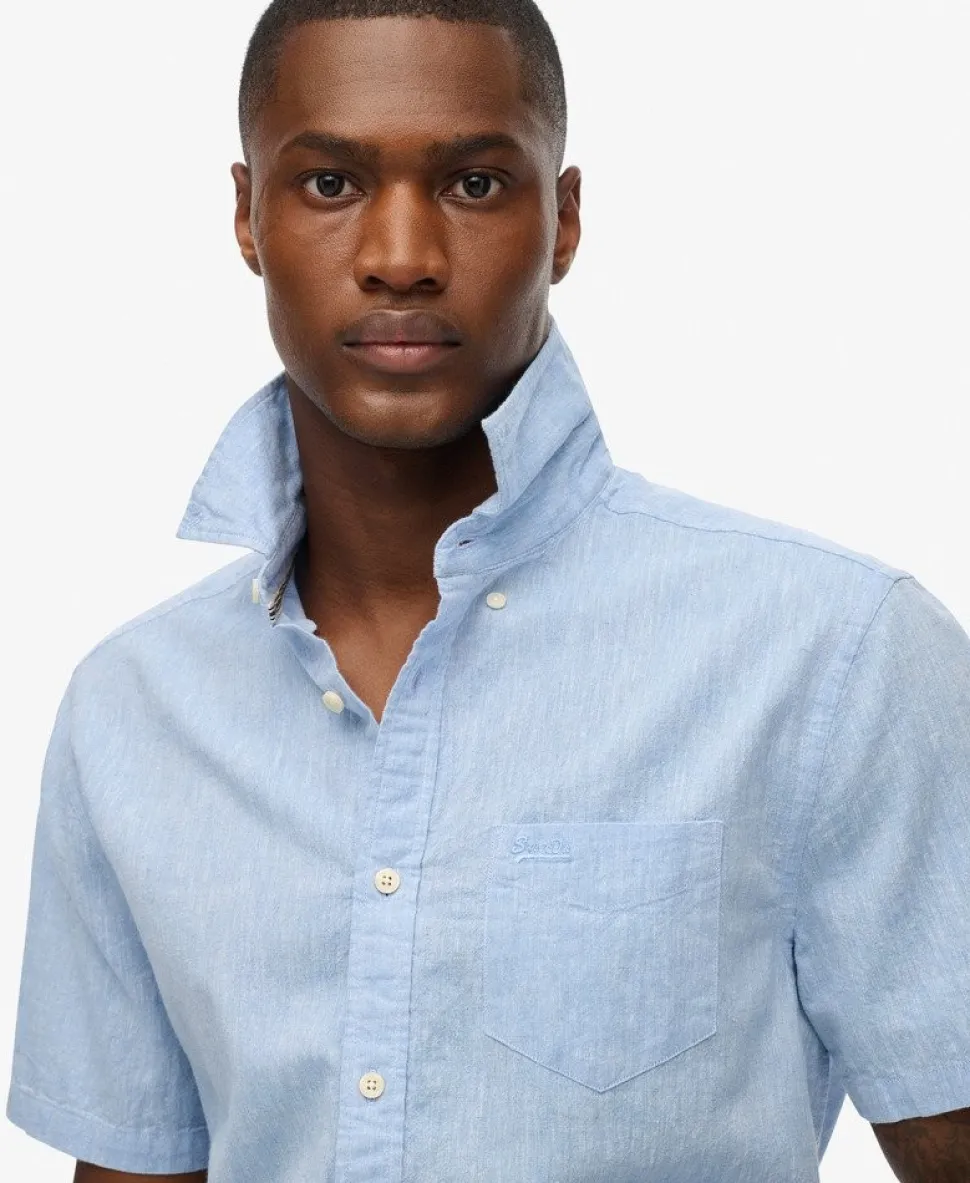 City Cotton Linen Short Sleeve Shirt