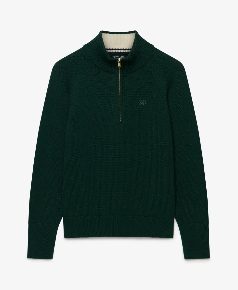 Classic Cotton Knit Half Zip Jumper