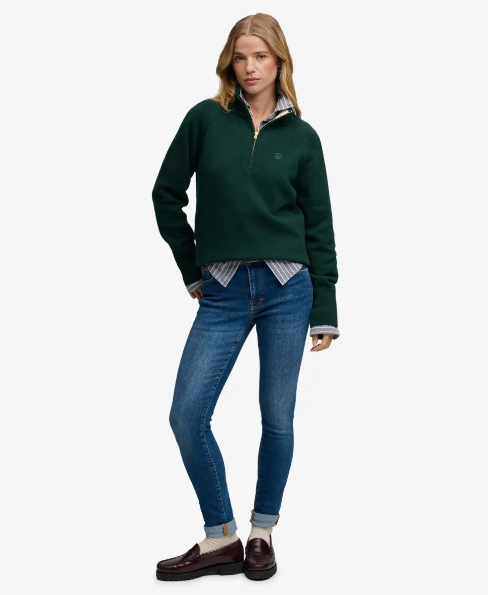 Classic Cotton Knit Half Zip Jumper