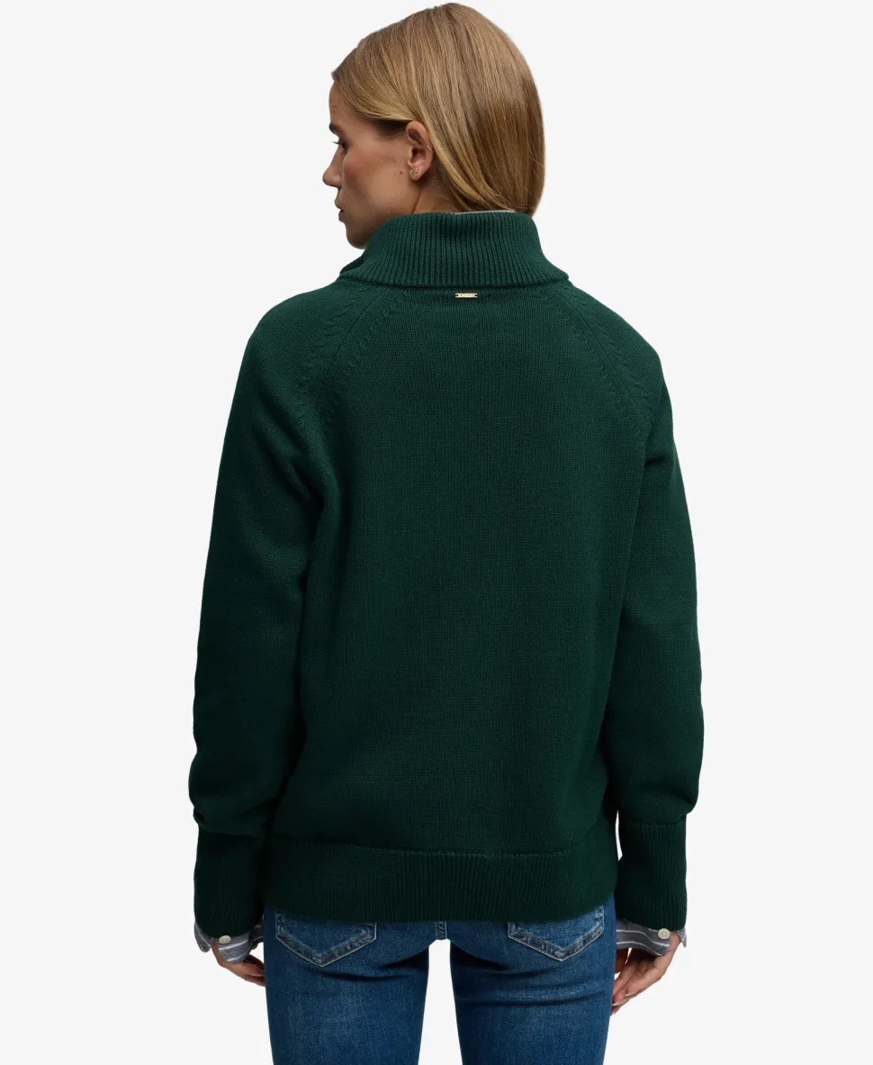 Classic Cotton Knit Half Zip Jumper
