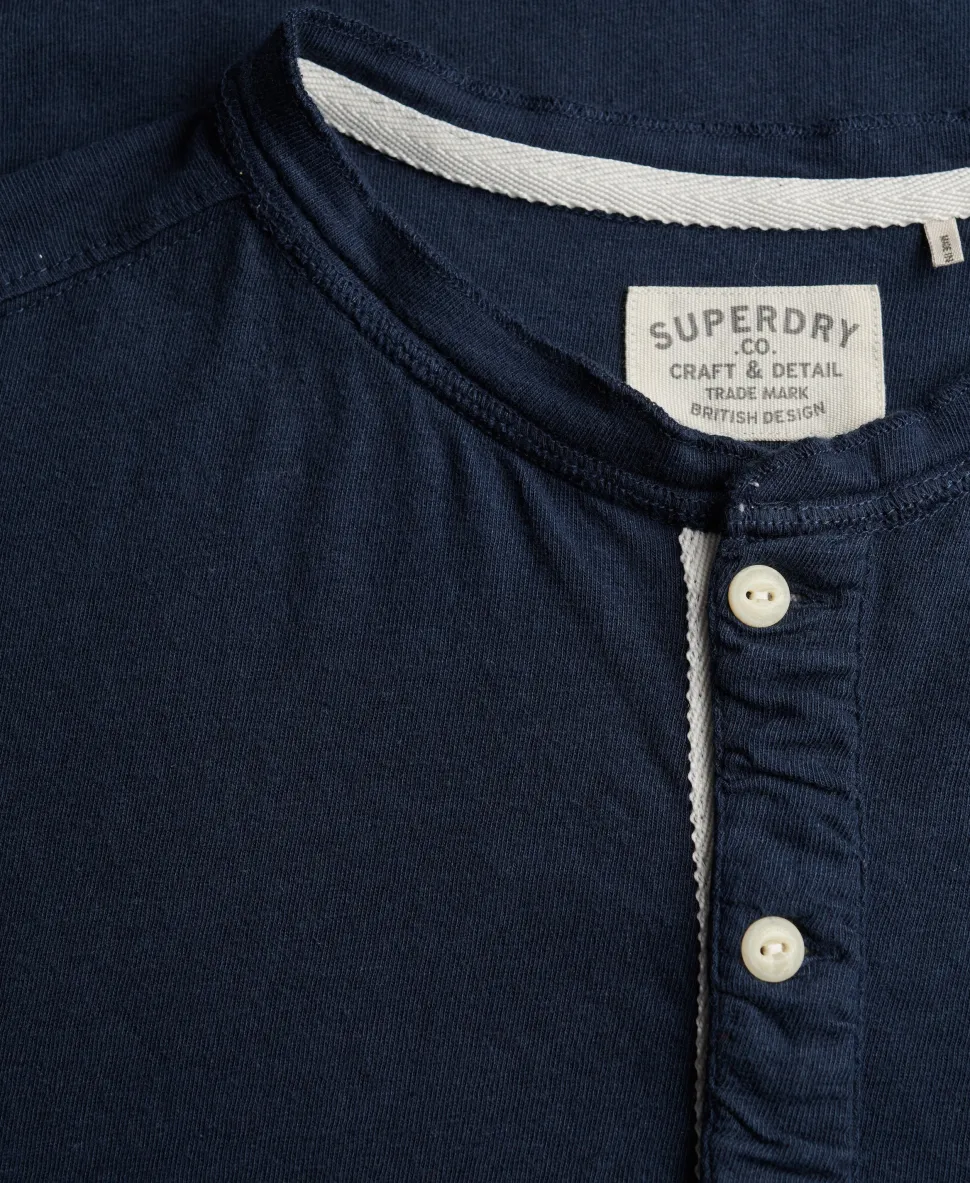 Classic Cotton Linen Short Sleeve Henley T-shirt