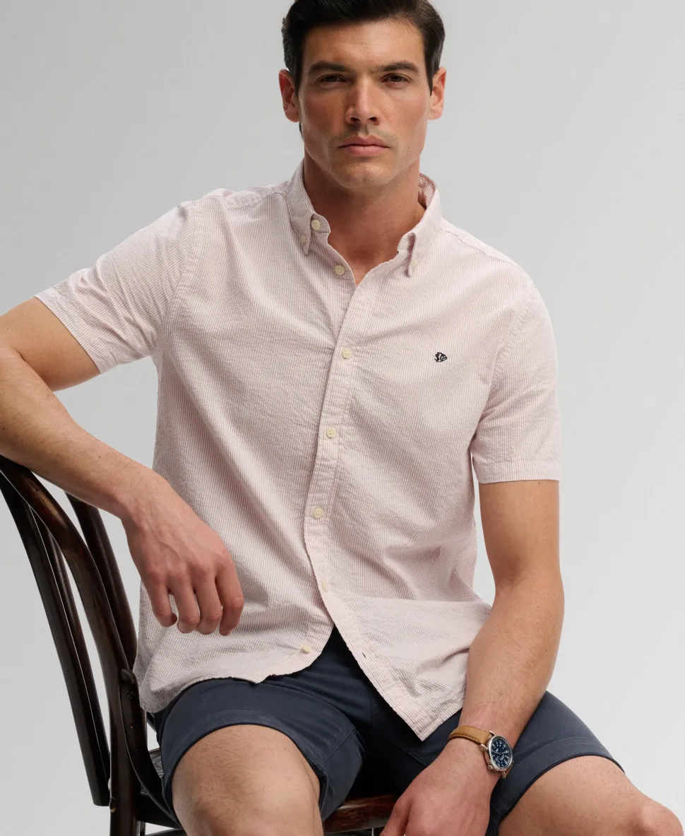 Classic Seersucker Short Sleeve Shirt