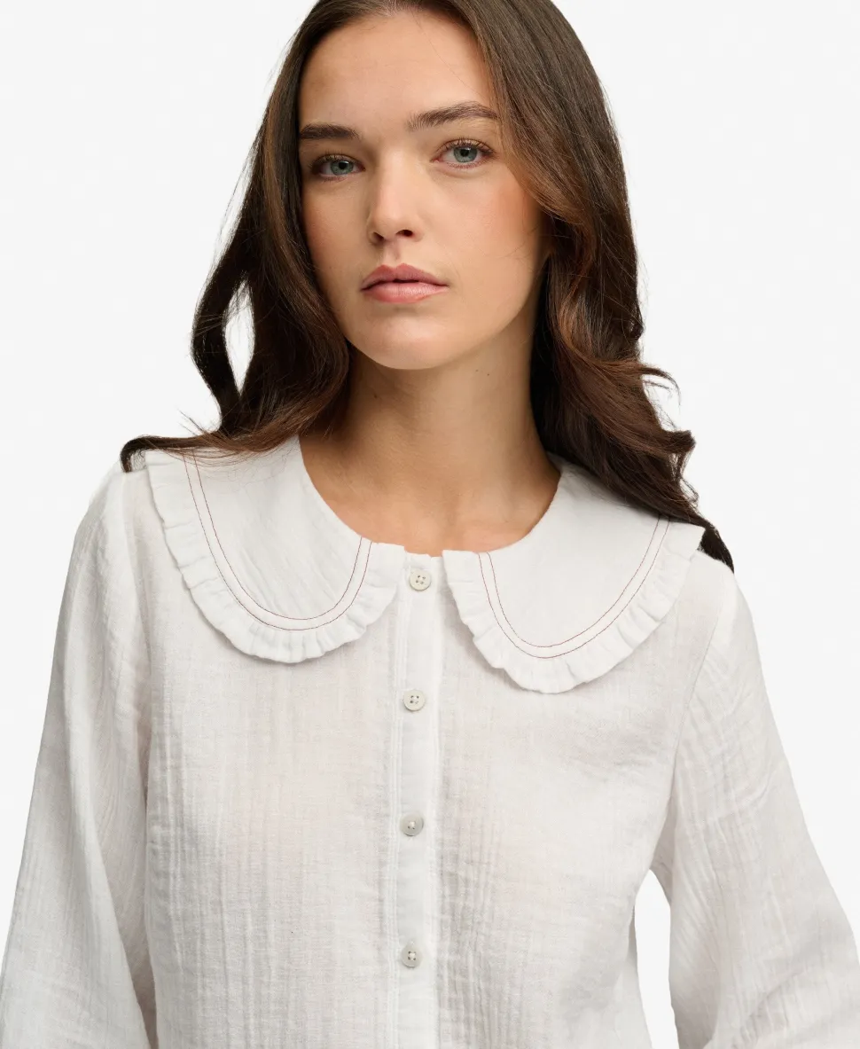 Collared Long Sleeve Top