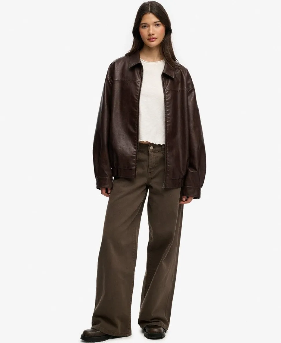 Collared Oversized Bomber Jacket