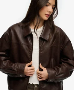 Collared Oversized Bomber Jacket