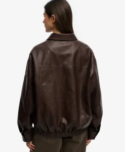 Collared Oversized Bomber Jacket