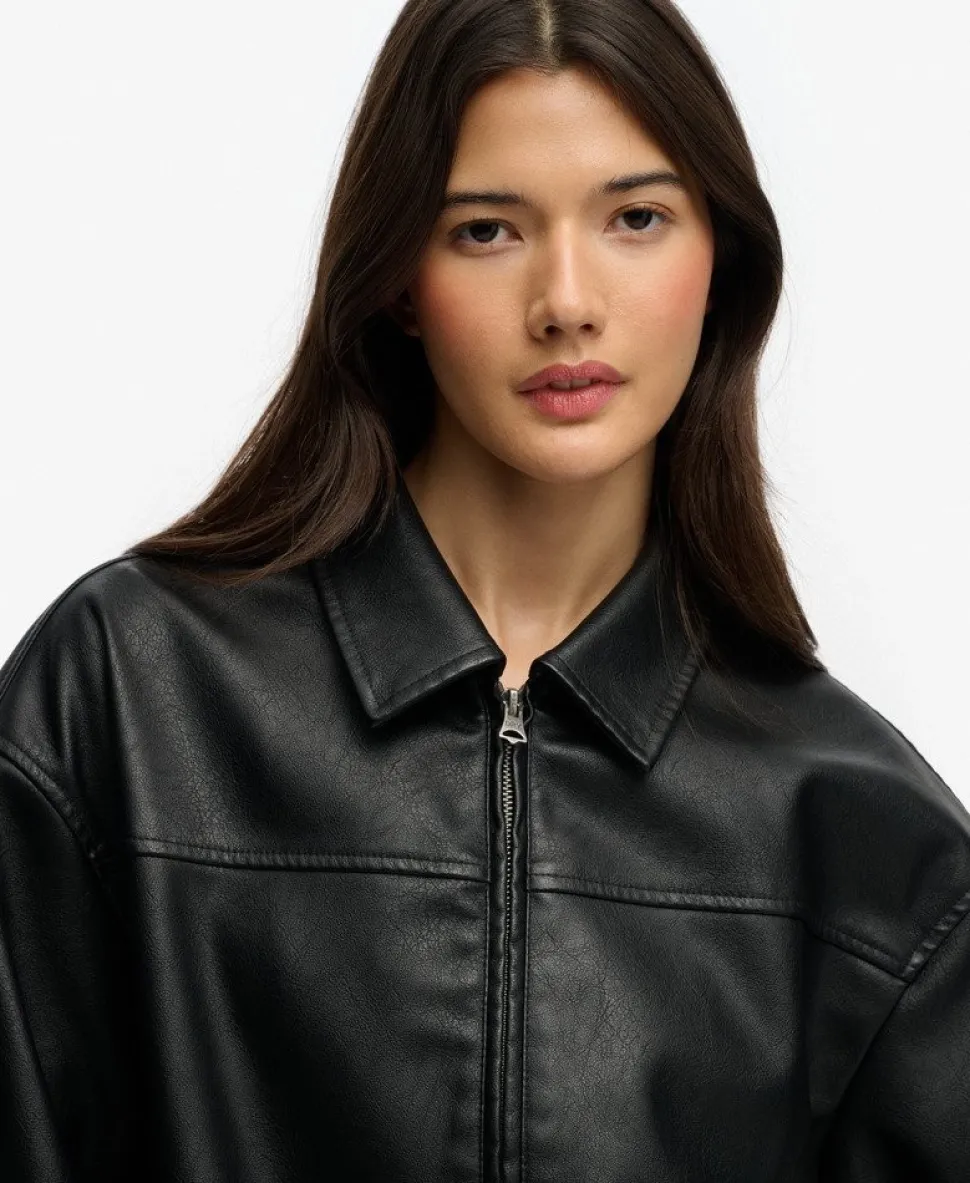 Collared Oversized Bomber Jacket