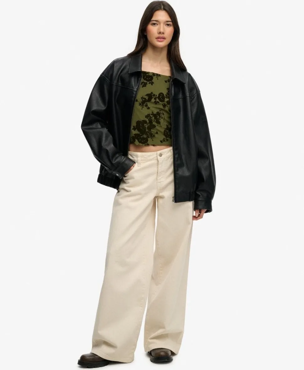 Collared Oversized Bomber Jacket