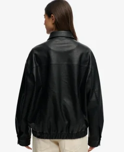 Collared Oversized Bomber Jacket