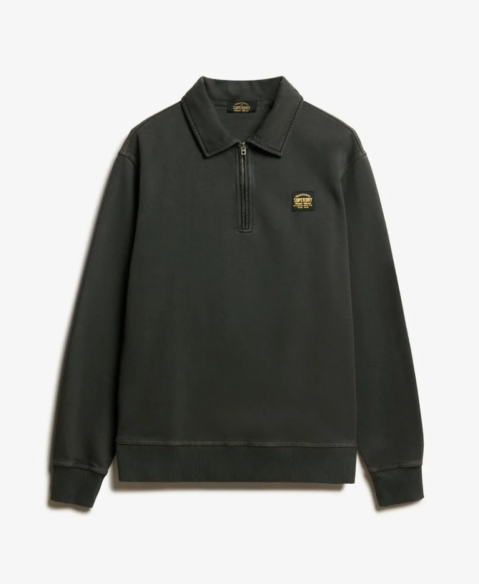 Contrast Stitch Half Zip Sweatshirt