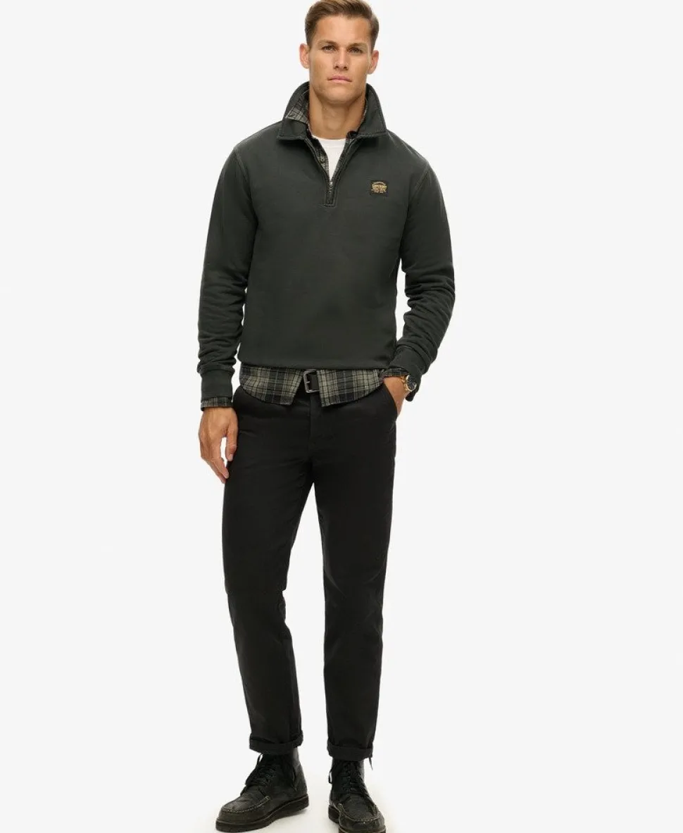 Contrast Stitch Half Zip Sweatshirt