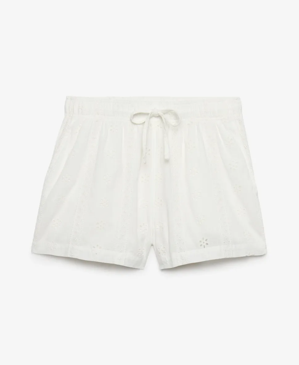 Cotton Broderie Beach Shorts