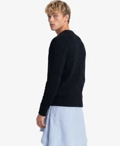 Cotton Cable Knit Crew Jumper