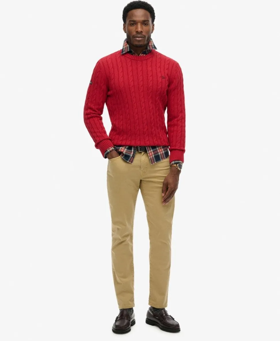 Cotton Cable Knit Crew Jumper