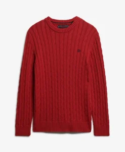 Cotton Cable Knit Crew Jumper