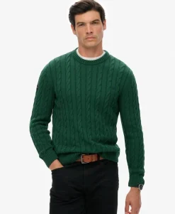 Cotton Cable Knit Crew Jumper