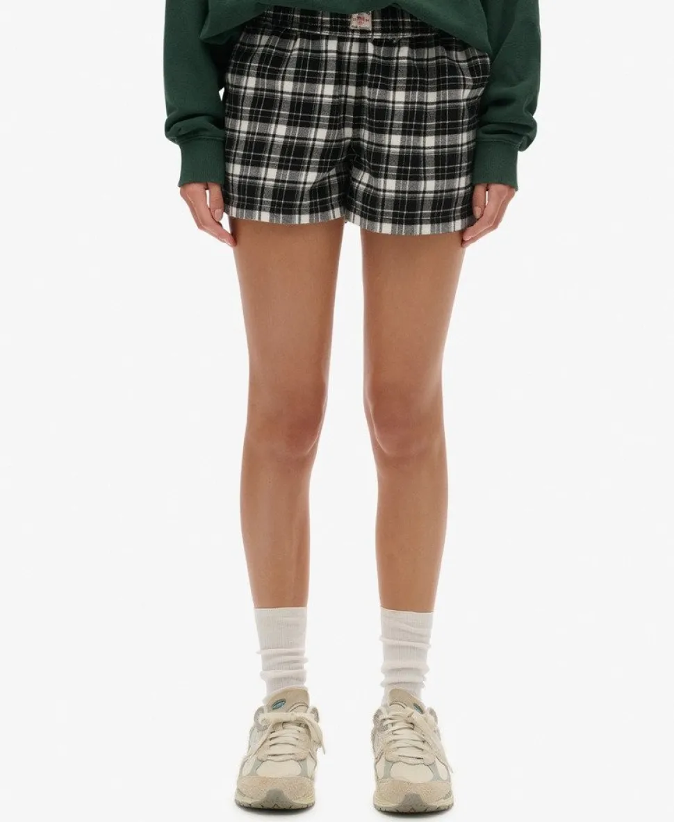 Cotton Check Elastic Shorts
